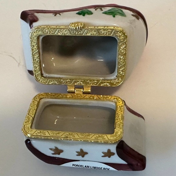 Greenbrier Int Porcelain Santa Claus In Sleigh w/Toys Hinged Trinket Box Holiday - Picture 3 of 10